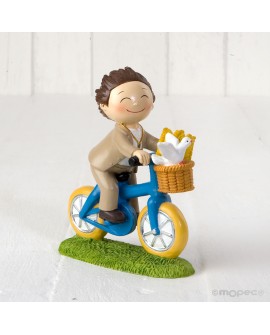 Figura para tarta de comunión de niño en bici con referencia MOP-Y912.3 y un precio de 14,81 € de la sección figura de tarta ...