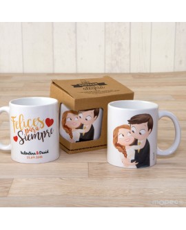 Taza de novios Pop & Fun personalizable con referencia MOP-G491.1 y un precio de 11,22 € de la sección Detalles para bodas