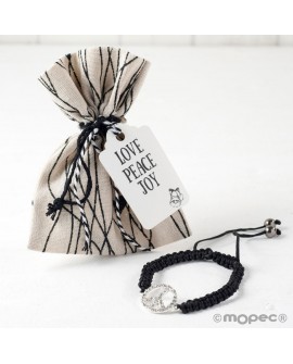 Pulsera paz con bolsita y tarjeta con referencia MOP-NK274 y un precio de 3,45 € de la sección Regalos y objetos para la navidad