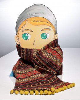 Bufanda fallera artesana de manta d l´horta_FAL- bufanda manta granates_15,00 €