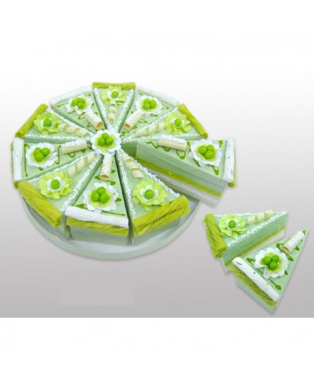 Tarta de cajitas con forma de porciones verde con referencia DIS-2624 verde y un precio de 20,00 € de la sección Detalles par...