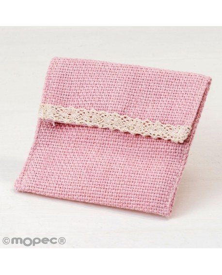 Bolsita de algodón en rosa con velcro._MOP-A823.02_1,20 €