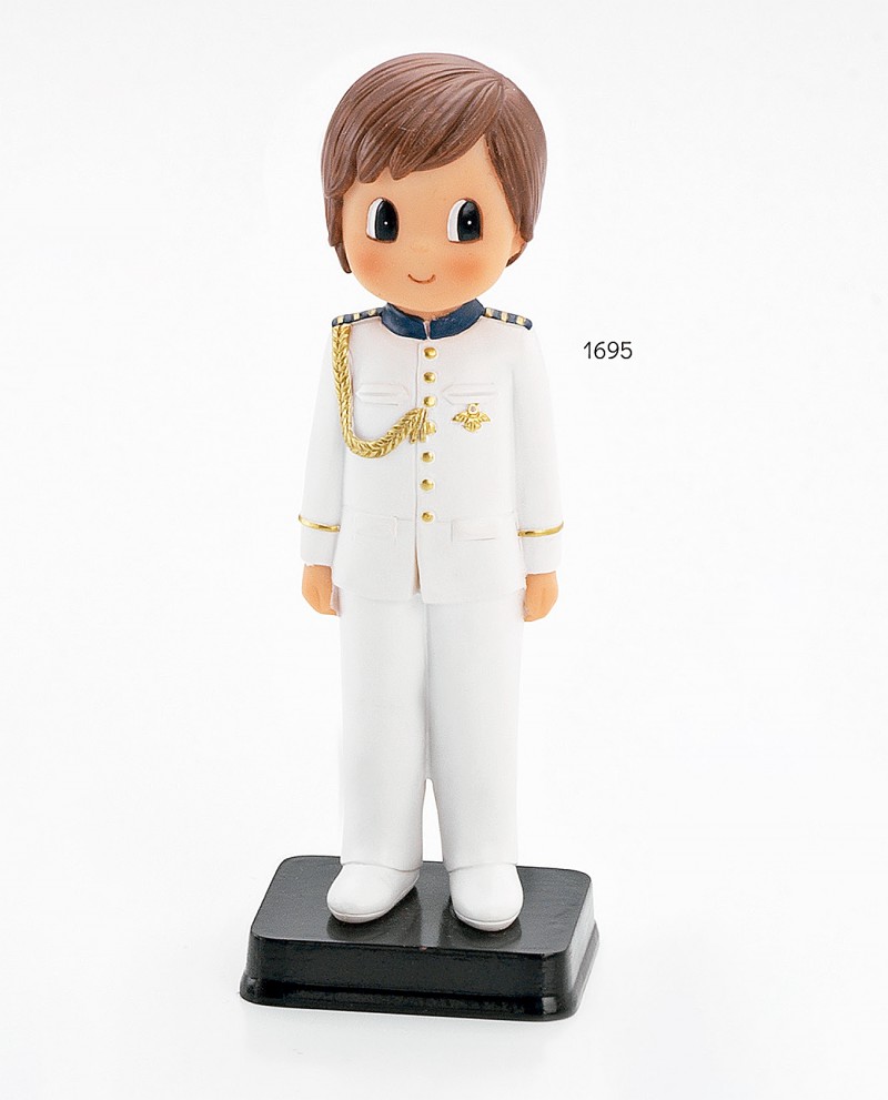 figura para tarta de niño de comunión con traje de almirante blanco