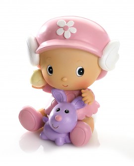 Figura para tarta y hucha de bebé gorrito alas rosa con referencia DOP-1446 y un precio de 9,80 € de la sección detalles para...