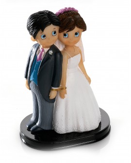 Figura tarta novios esposados con referencia DOP-2056 y un precio de 19,90 € de la sección figura de tarta de boda