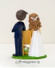 Figura par tarta de novios con pizarra. con referencia MOP-Y62 y un precio de 34,52 € de la sección figura de tarta de boda