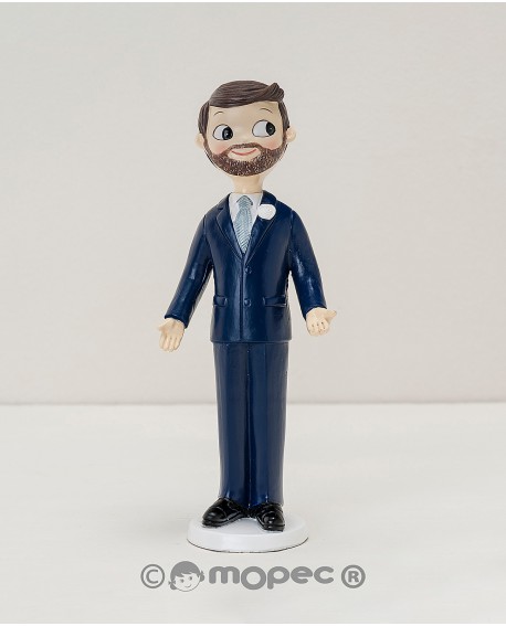 Figura para tarta individual de novio con barba. con referencia MOP-Y202 y un precio de 11,95 € de la sección Detalles para b...