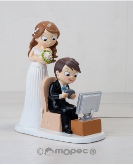▷ Figura para tarta de boda Novios con photocall ❤️ 