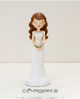 Figura para tarta de novia individual con ramo. con referencia MOP-Y404 y un precio de 15,20 € de la sección Detalles para bo...