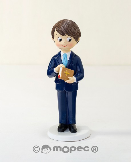 Figura para tarta niño de comunión con Biblia. con referencia MOP-Y673 y un precio de 8,03 € de la sección figura de tarta de...