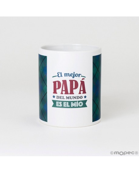 Taza "El mejor papá del mundo es el mío". con referencia MOP-G430.1 y un precio de 11,22 € de la sección REGALO DE HOMBRE