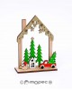Casa de madera con purpurina con referencia MOP-NW24 y un precio de 4,50 € de la sección Regalos y objetos para la navidad