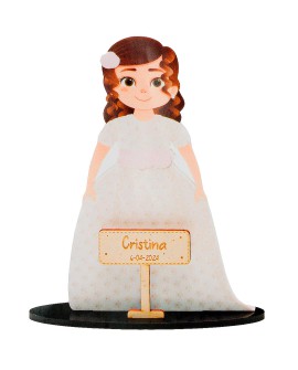 Figura para tarta de comunión de niña con referencia DOP-7655 y un precio de 8,75 € de la sección figura de tarta de comunión