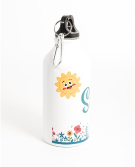 Botella aluminio personalizada flores con mosquetón con referencia PAR-botella flores y un precio de 5,15 € de la sección reg...