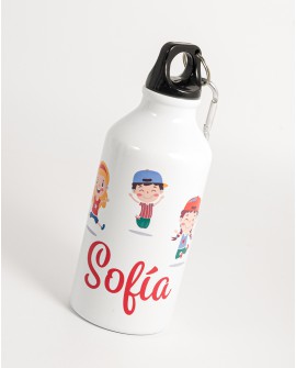 Botella aluminio personalizada de niños con mosquetón con referencia PAR-botella niños y un precio de 5,15 € de la sección re...