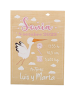 Cartel de madera con datos del bebé con cigüeña en tonos rosas con referencia DOP-7436 y un precio de 32,95 € de la sección d...