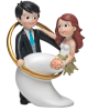 Figura tarta novios en alianza con referencia DOP-2408 y un precio de 27,30 € de la sección figura de tarta de boda
