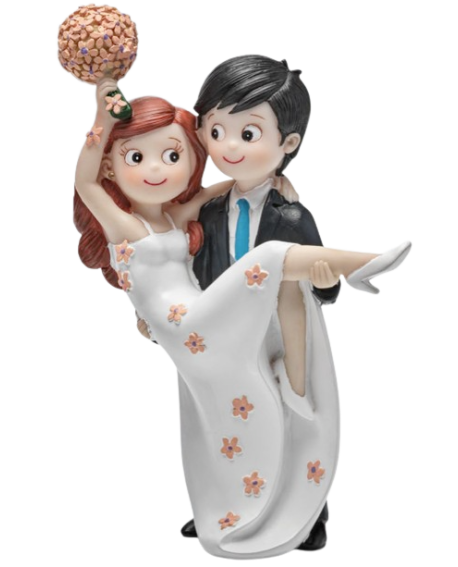 Figura tarta de boda con novia en brazos con referencia DOP-2413 y un precio de 26,90 € de la sección figura de tarta de boda