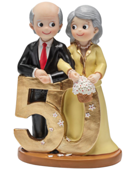 Figura tarta Bodas de Oro con referencia DOP-2410 y un precio de 27,50 € de la sección figura de tarta de bodas de oro