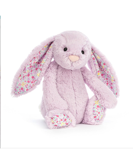 Conejito purpura de peluche con flores de Jellycat