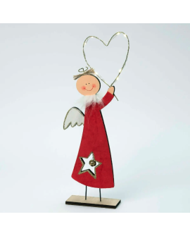 Figura silueta ángel de madera con corazón con luz. con referencia MOP-NW44 y un precio de 13,30 € de la sección Regalos y ob...