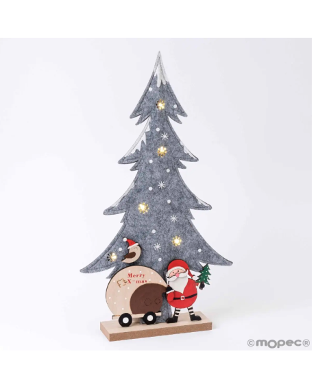 Abeto con Papa Noel de fieltro con luces de leds. con referencia MOP-NA14 y un precio de 17,80 € de la sección Regalos y obje...