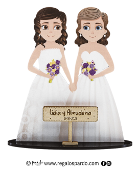 Figura para tarta de novias de metacrilato personalizable. con referencia DOP-7144 y un precio de 18,65 € de la sección Detal...