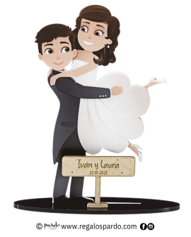 Figura de tarta personalizable con la novia en brazos del novio. con referencia DOP-7140/1 y un precio de 18,85 € de la secci...