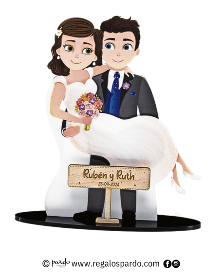 Figura de tarta personalizable con novio sosteniendo a la novia en brazos. con referencia DOP-7142/1 y un precio de 18,85 € d...