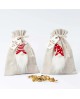 Saco beige gnomos rojos navideños. con referencia MOP-NA118 y un precio de 3,20 € de la sección Regalos y objetos para la nav...