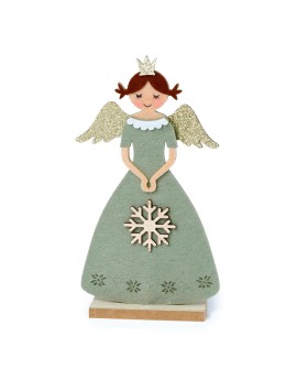 Figura de angelita de fieltro verde. con referencia MOP-NA133 y un precio de 4,70 € de la sección Regalos y objetos para la n...