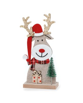 Figura de madera de reno navideños. con referencia MOP-NA110 y un precio de 3,90 € de la sección Regalos y objetos para la na...