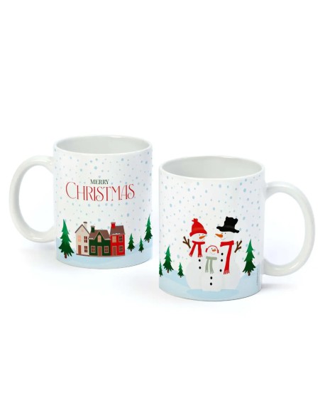 Taza porcelana Navidad con familia de muñeco de nieve. con referencia MOP-NG123 y un precio de 10,90 € de la sección Regalos ...