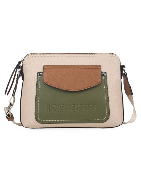 Bolso bandolera plano Lois beige, combinado. con referencia ARS-324579 y un precio de 42,00 € de la sección Bolsos de mujer