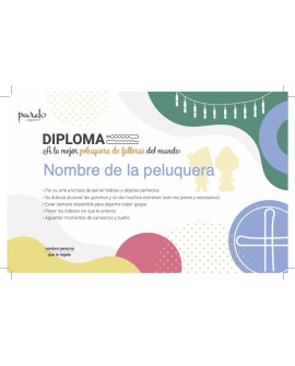 Diploma para la mejor peluquera de Falleras del Mundo.