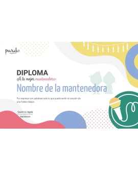 Diploma para el mejor mantenedora.