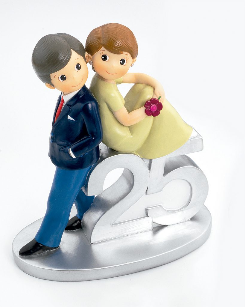 Figura de tarta de bodas de plata.